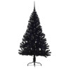 Árbol de Navidad Artificial Preiluminado Negro 150 cm PVC 4
