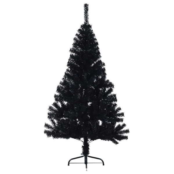 Árbol de Navidad Artificial Preiluminado Negro 150 cm PVC M 5