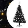 Árbol de Navidad Artificial Preiluminado Negro 150 cm PVC 1