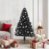 Árbol de Navidad Artificial Preiluminado Negro 150 cm PVC 1