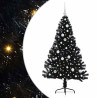 Árbol de Navidad Artificial Preiluminado Negro 150 cm PVC 2