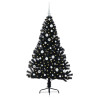 Árbol de Navidad Artificial Preiluminado Negro 150 cm PVC 3