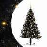 Árbol de Navidad Artificial Preiluminado Negro 150 cm PVC 2