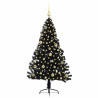 Árbol de Navidad Artificial Preiluminado Negro 150 cm PVC 3