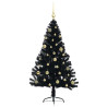 Árbol de Navidad Artificial Preiluminado Negro 150 cm PVC 4