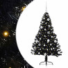 Árbol de Navidad Artificial Preiluminado Negro 150 cm PVC 2