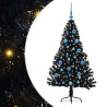 Árbol de Navidad Artificial Preiluminado Negro 150 cm PVC 2