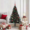 Árbol de Navidad Artificial Preiluminado Negro 150 cm PVC 1