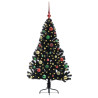 Árbol de Navidad Artificial Preiluminado Negro 150 cm PVC 3