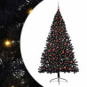 Árbol de Navidad Artificial Preiluminado Negro 210 cm PVC 2