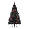 Árbol de Navidad Artificial Preiluminado Negro 210 cm PVC 3