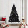 Árbol de Navidad Artificial Preiluminado Negro 210 cm PVC 1
