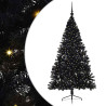 Árbol de Navidad Artificial Preiluminado Negro 210 cm PVC 2