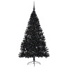 Árbol de Navidad Artificial Preiluminado Negro 210 cm PVC 3