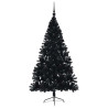 Árbol de Navidad Artificial Preiluminado Negro 210 cm PVC 4