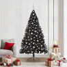 Árbol de Navidad Artificial Preiluminado Negro 210 cm PVC 1