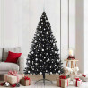 Árbol de Navidad Artificial Preiluminado Negro 210 cm PVC 1
