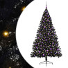 Árbol de Navidad Artificial Preiluminado Negro 210 cm PVC 2