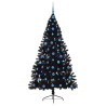 Árbol de Navidad artificial pre-iluminado Negro 210 cm PVC 4