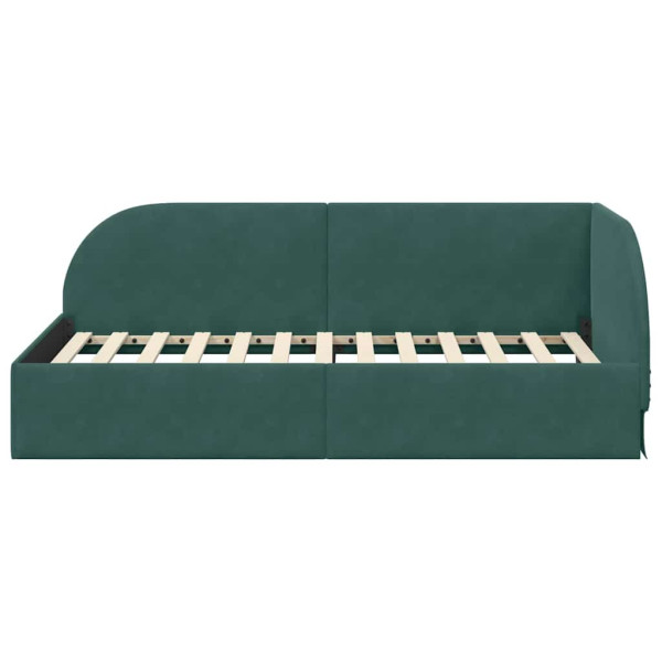 Estructura de cama en esquina Verde oscuro 90 x 190 cm M 5