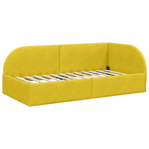 Estructura de cama en esquina Amarillo 90 x 190 cm Terciopelo H