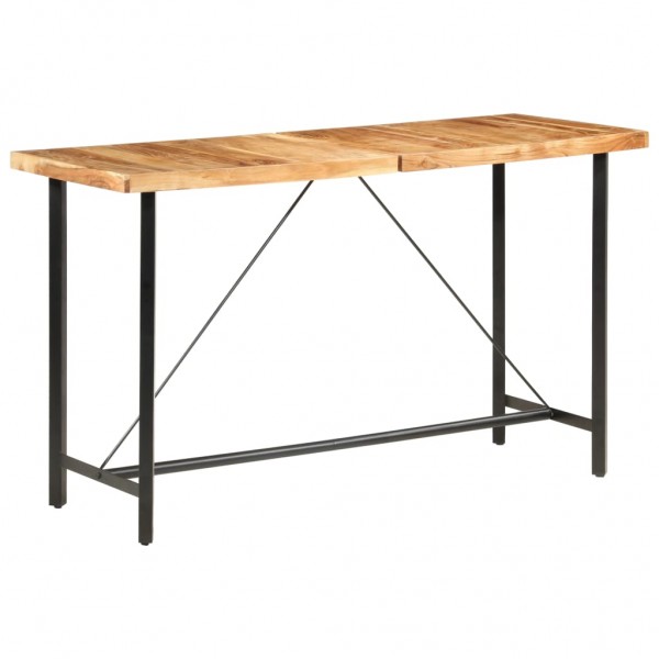 Mesa alta de cocina de madera maciza de acacia 180x70x107 cm D