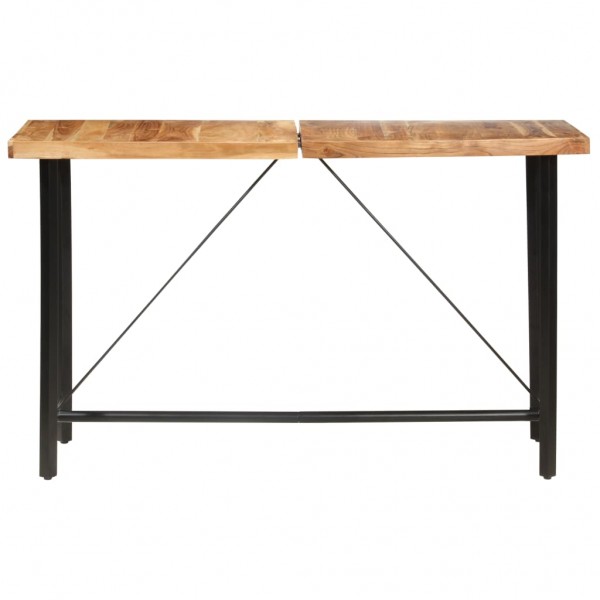 Mesa alta de cocina de madera maciza de acacia 180x70x107 cm M 2
