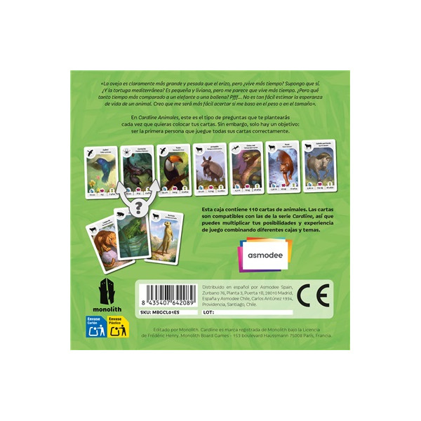 Juego de mesa CARDLINE ANIMALES 2 pegi 8 M 3