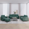 Juego de sofás con cojines 4 piezas terciopelo verde oscuro 1