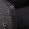Sillón reclinable de jardín con cojín ratán sintético negro 2
