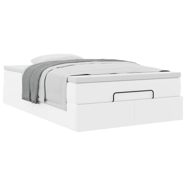 Estructura cama otomana colchón cuero sintético blanco M 5