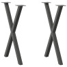 Patas para mesa de comedor en forma de X (2 unidades). antracita. 50 x (72-73) cm. acero 1
