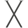 Patas para mesa de comedor en forma de X (2 unidades). antracita. 50 x (72-73) cm. acero 5