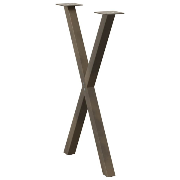 Patas para mesa de comedor en forma de X (2 unidades. acero natural. 50 x 72-73 cm) M 4
