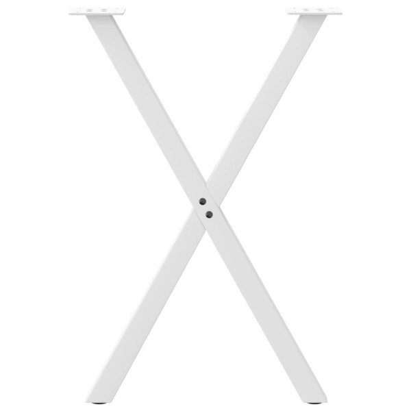 Patas para mesa de comedor en forma de X (2 unidades). color blanco. 57 x (72-73) cm. acero M 5