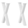 Patas para mesa de comedor en forma de X (2 unidades). color blanco. 60 x (72-73) cm. acero 1