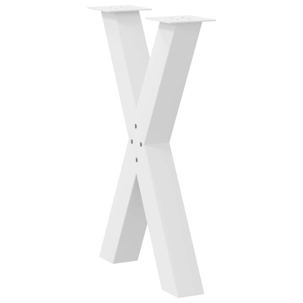 Patas para mesa de comedor en forma de X (2 unidades). color blanco. 60 x (72-73) cm. acero M 4