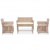 Set muebles de jardín 4 piezas y cojines ratán sintético beige 2