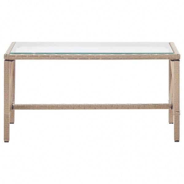 Set muebles de jardín 4 piezas y cojines ratán sintético beige M 4