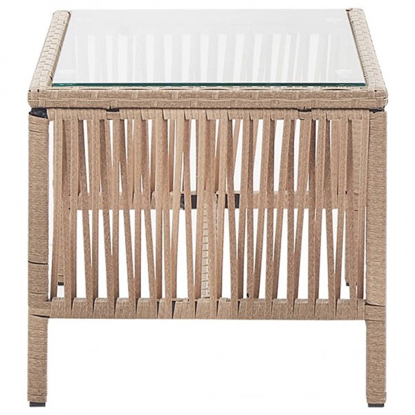 Set muebles de jardín 4 piezas y cojines ratán sintético beige M 5