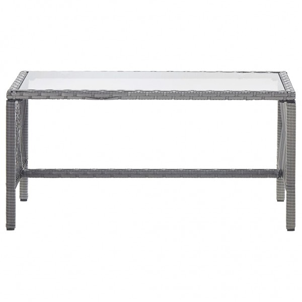 Muebles jardín 4 pzas y cojines ratán sintético gris antracita M 4