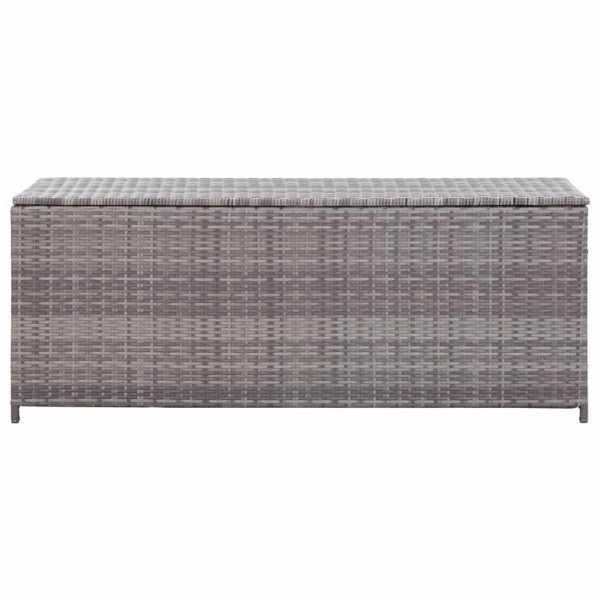 Caja de almacenaje de jardín ratán sintético gris 150x50x60 cm M 2