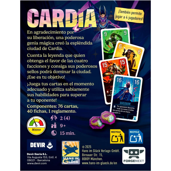 Juego de mesa DUELO POR CARDIA pegi 9 M 3