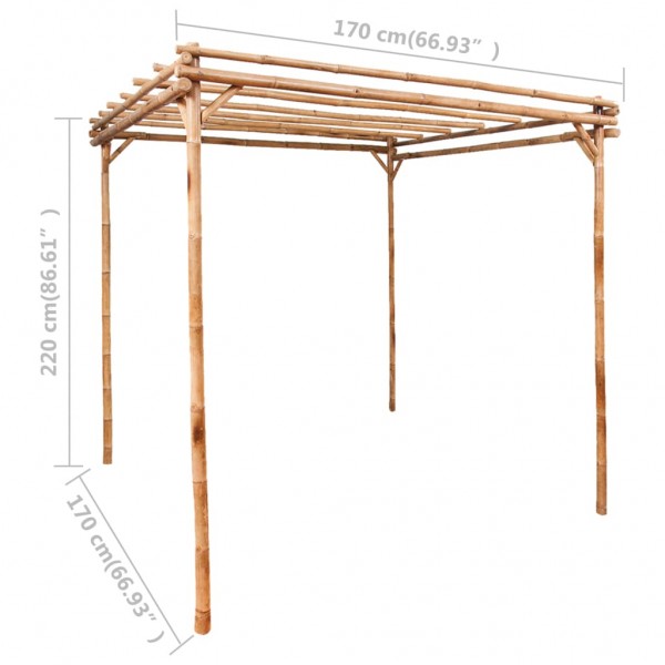 Pérgola de bambú 170x170x220 cm M 4