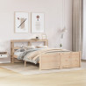 Estructura de cama con cabecero madera maciza pino 140x190 cm 1