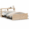 Estructura de cama con cabecero madera maciza pino 140x190 cm 2
