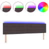Cabecero LED con luces de tiras LED Marrón oscuro 200 cm tela 2