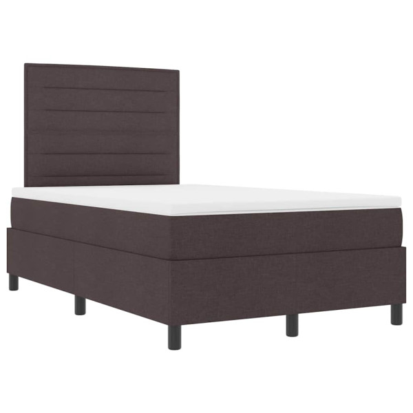 Cama tipo Box Spring Marrón oscuro 120 x 190 cm tela M 5