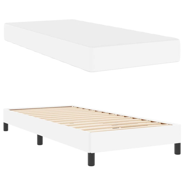 Cama con colchón Blanco puro 90 x 190 cm Cuero sintético M 5