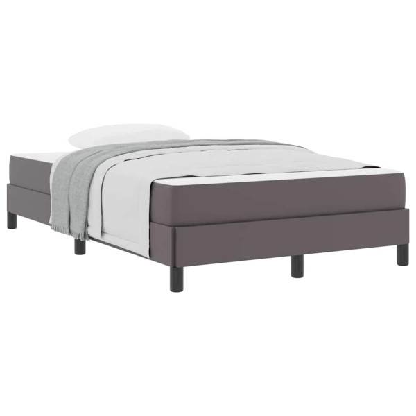 Cama con colchón Gris 120 x 190 cm Cuero sintético M 3
